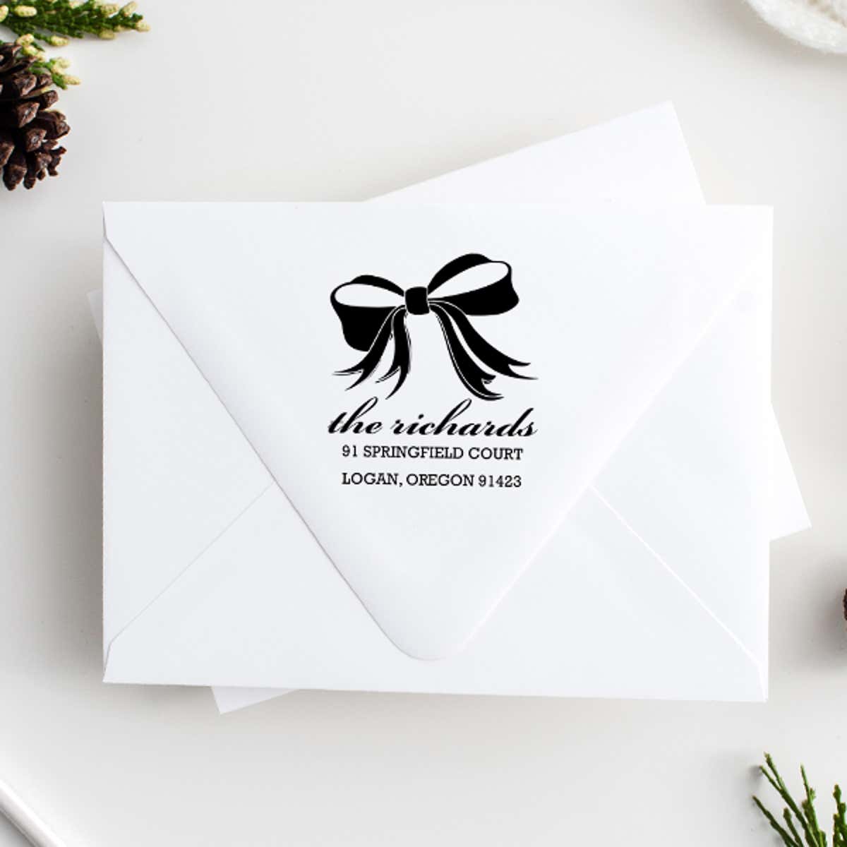 Richards Bow Address Stamp Imprint Example
