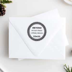 Devino Fern Round Address Stamp Imprint Example