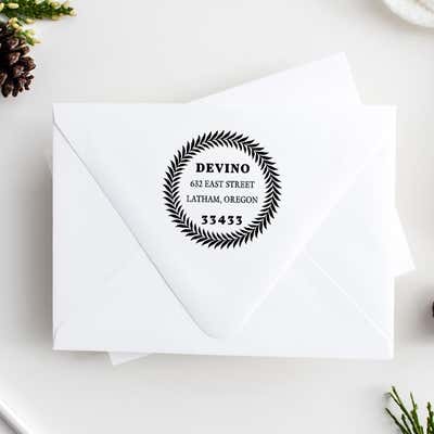 Devino Fern Round Address Stamp - alternate view