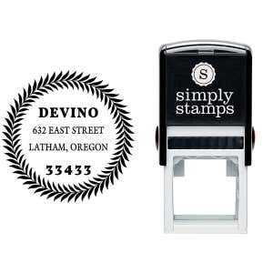 Devino Fern Round Address Stamp Body and Design