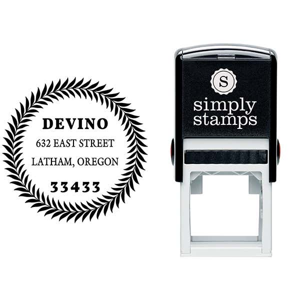 Devino Fern Round Address Stamp Body and Design
