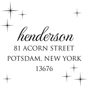 Night Stars Holiday return address stamp