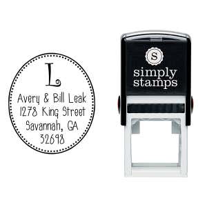 Avery Oval Monogram Address Stamp Body and Design