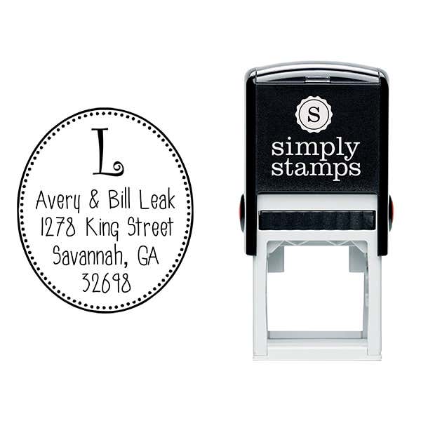 Avery Oval Monogram Address Stamp Body and Design