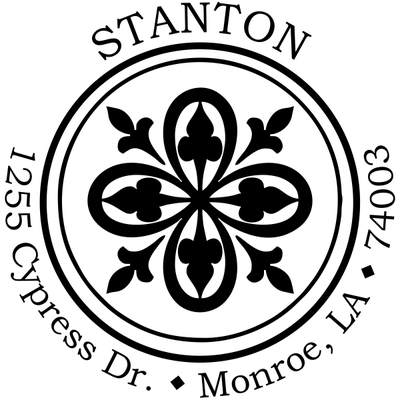Stanton Deco Round Address Stamp