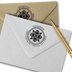 Stanton Deco Round Address Stamp Imprint Example