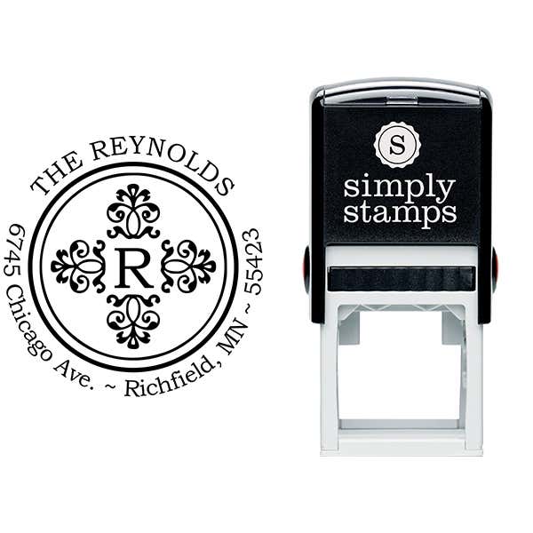 Reynolds Deco Round Address Stamp Body and Design
