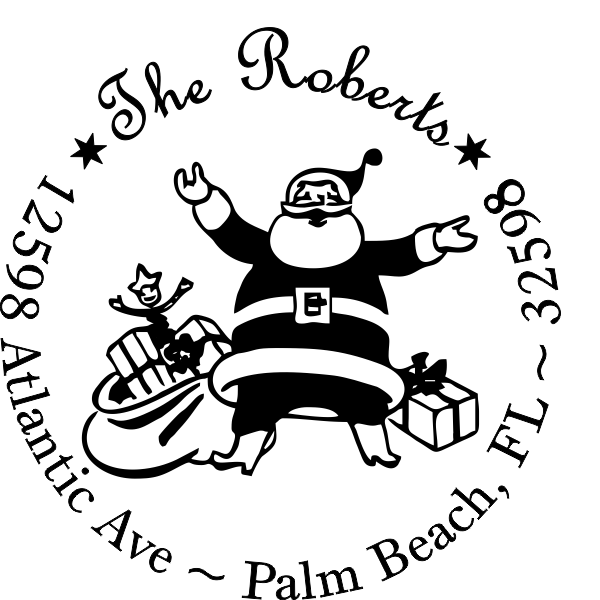 Holiday Santa address stamp