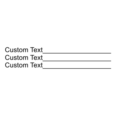 3 Line Form Custom Rubber Stamp - alternate view