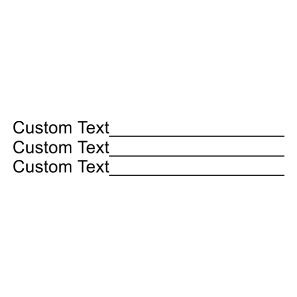 3 Line Form Custom Rubber Stamp Imprint Example