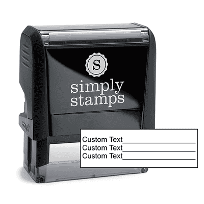 Custom 3 Line Text With Form Stamp