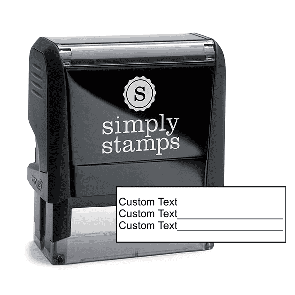 3 Line Form Custom Rubber Stamp