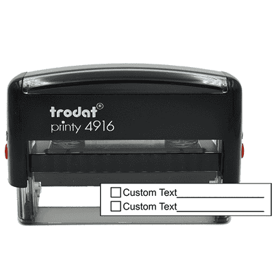 2 Line Box Form Custom Rubber Stamp