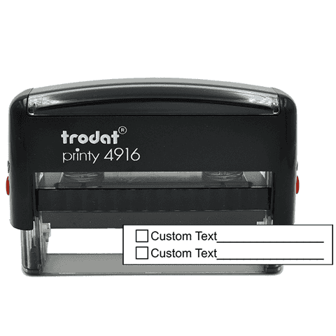 2 Line Box Form Custom Rubber Stamp
