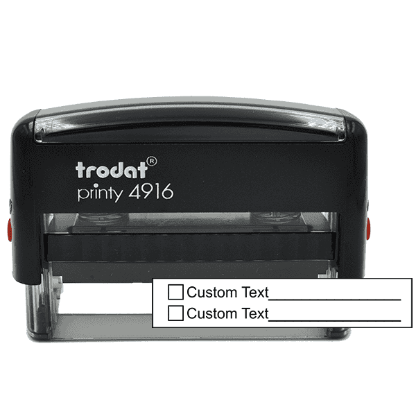 2 Line Box Form Custom Rubber Stamp