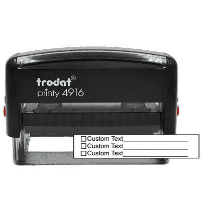 3 Line Box Form Custom Rubber Stamp
