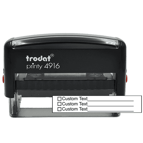 3 Line Box Form Custom Rubber Stamp