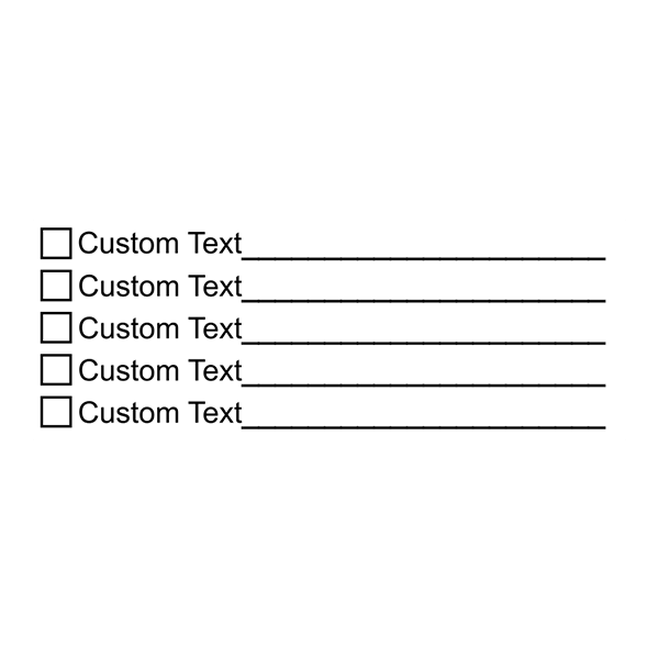 5 Line Box Form Custom Rubber Stamp Imprint Example