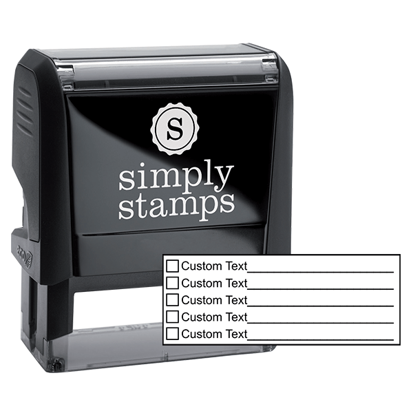 5 Line Box Form Custom Rubber Stamp