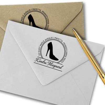 High Heel Calligraphy Script Return Address Stamp - alternate view