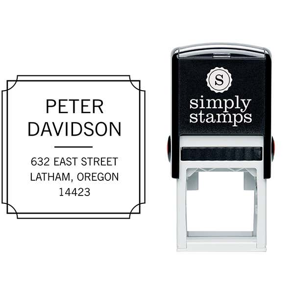 Scalloped Frame Border Return Address Stamp Body and Design
