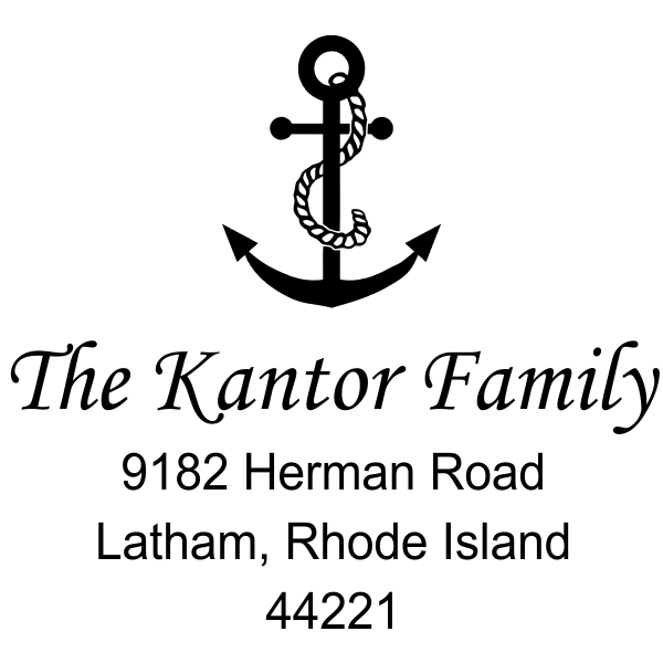Anchor Rope Nautical rubber address stamp