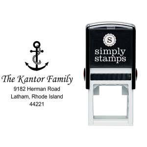 Nautical Rope & Anchor Return Address Stamp Body and Design