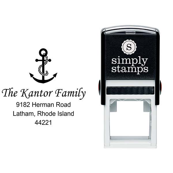 Nautical Rope & Anchor Return Address Stamp Body and Design