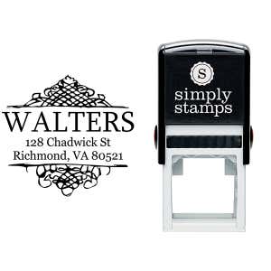 Sharp Curves Accent Return Address Stamp Body and Design