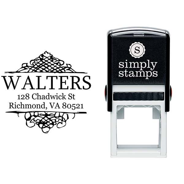 Sharp Curves Accent Return Address Stamp Body and Design
