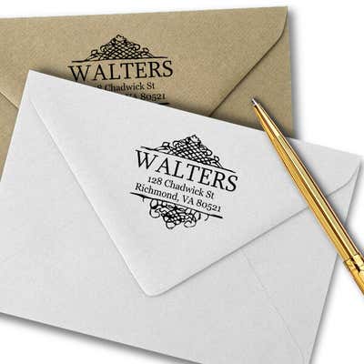 Sharp Curves Accent Return Address Stamp - alternate view