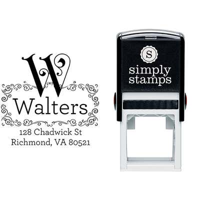 Curve Flourish Monogram Return Address Stamp - alternate view