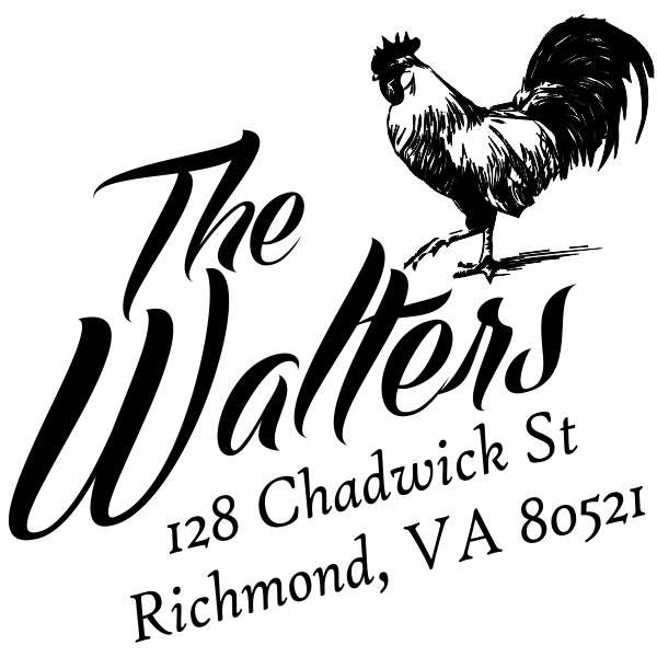 Country Rooster Farm Address Stamp