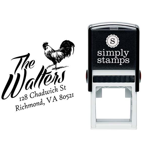 Country Rooster Farm Return Address Stamp Body and Design