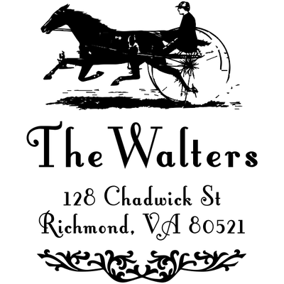 Vintage Horse Carriage Return Address Stamp