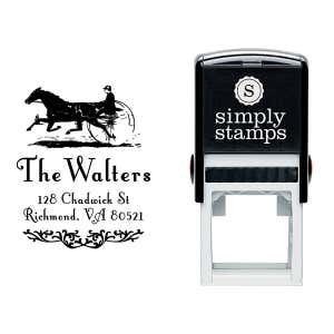 Vintage Horse Carriage Return Address Stamp Body and Design