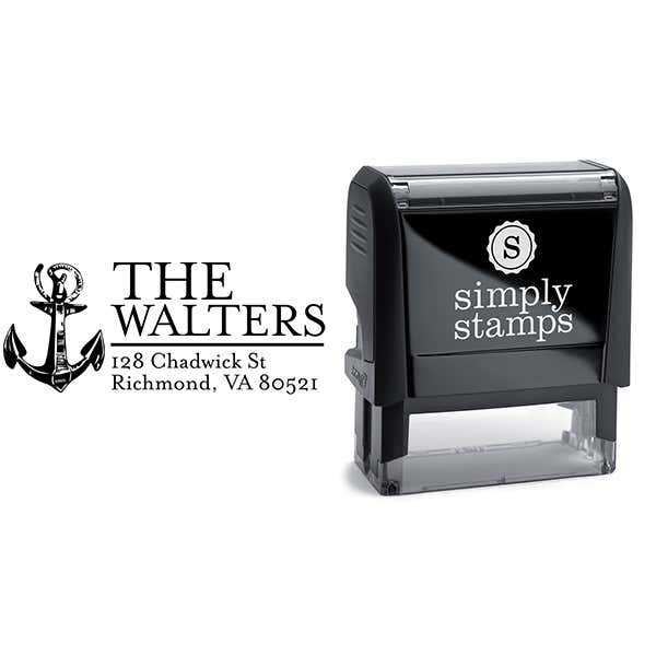 Nautical Sailor Anchor Return Address Stamp Body and Design