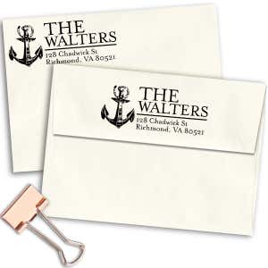 Nautical Sailor Anchor Return Address Stamp Imprint Example