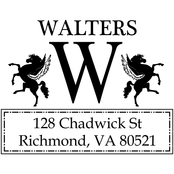 monogram rubber address stamp