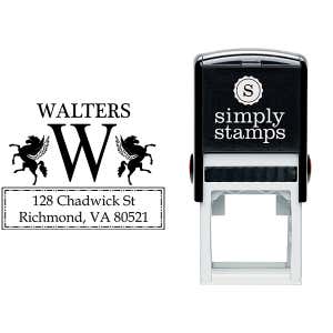 Pegasus Monogram Return Address Stamp Body and Design