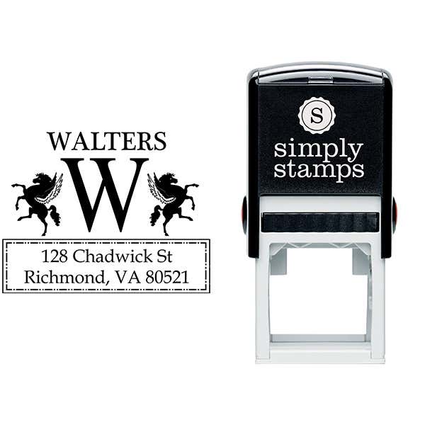 Pegasus Monogram Return Address Stamp Body and Design