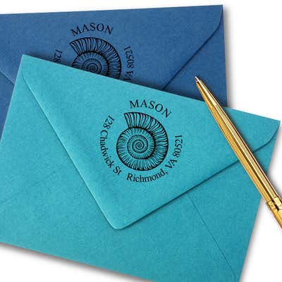 Snail Shell Round Return Address Stamp - alternate view