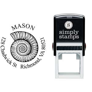 Snail Shell Round Return Address Stamp Body and Design