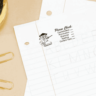Scholarly Owl Grading Rubric Teacher Stamp - alternate view
