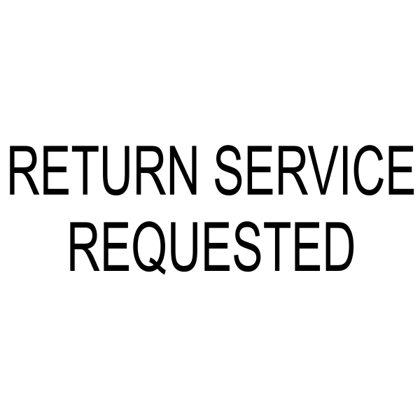Return Service Requested Rubber Stamp