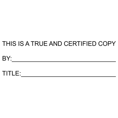 True and Certified Copy Stock Stamp - alternate view