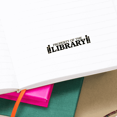 Library Book Ends Property Of Teacher Stamp - alternate view