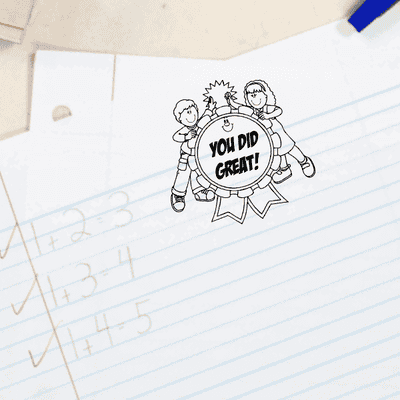YOU DID GREAT! Student High Five Teacher Stamp - alternate view