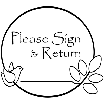 Sign And Return -Bird Branch Rubber Teacher Stamp