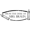 From The Desk Of - Crayons Rubber Teacher Stamp